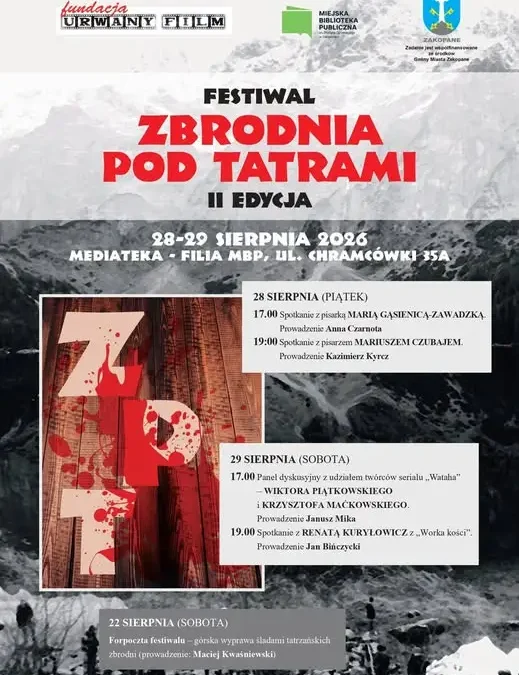 Festiwal Zbrodnia Pod Tatrami 2026: Kryminalne historie w Zakopanem