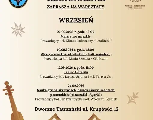 Klub Kultury Regionalnej w Zakopanem wznawia warsztaty po wakacjach