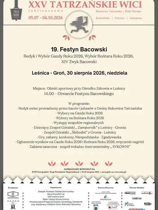 19. Festyn Bacowski w Leśnicy-Groniu już w niedzielę – redyk, wybory Gazdy i Bońtara