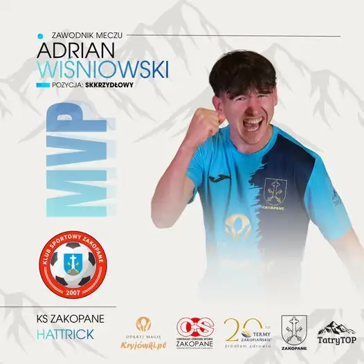 Adi Wiśniowski bohaterem meczu z Jordanem Jordanów – hattrick i zwycięstwo KS Zakopane