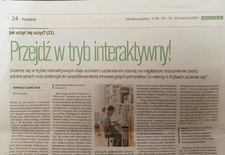 Model ICAP – dlaczego warto przejść w tryb interaktywny? Polecamy artykuł w Głosie Nauczycielskim