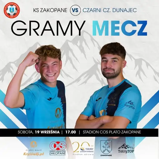 KS Zakopane podejmuje Czarnych Czarny Dunajec. Mecz ligowy w sobotę pod Tatrami