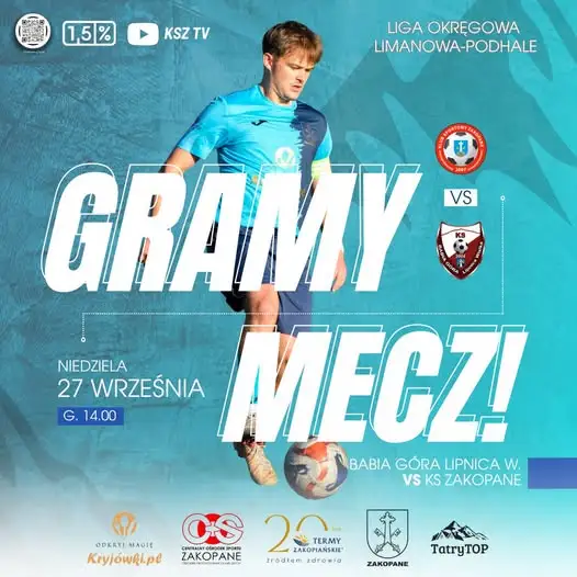 KS Zakopane zagra w Lipnicy Wielkiej z Babią Górą w meczu Ligi Okręgowej