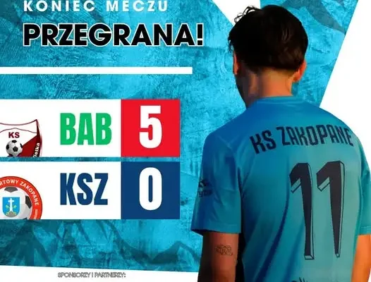 KS Zakopane przegrywa 0:5 z Babią Górą Lipnica Wielka