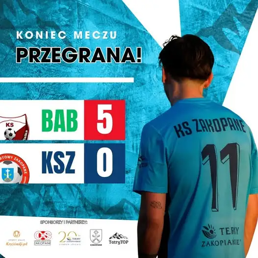 KS Zakopane przegrywa 0:5 z Babią Górą Lipnica Wielka