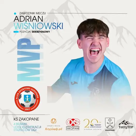 Adi Wiśniowski MVP meczu z Wierchami Rabka-Zdrój. Cztery gole!