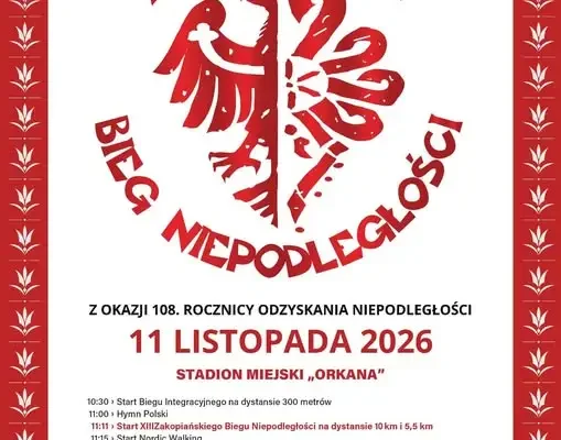 Zakopane: ruszyły zapisy na XIII Zakopiański Bieg Niepodległości