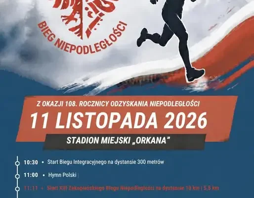Zakopiański Bieg Niepodległości 2026 – XIII edycja już 11 listopada