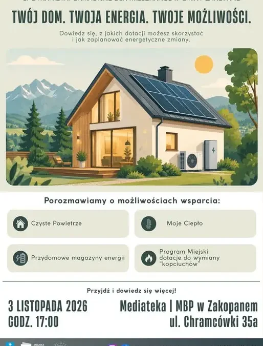 Zakopane: spotkanie o termomodernizacji i dotacjach na wymianę pieców